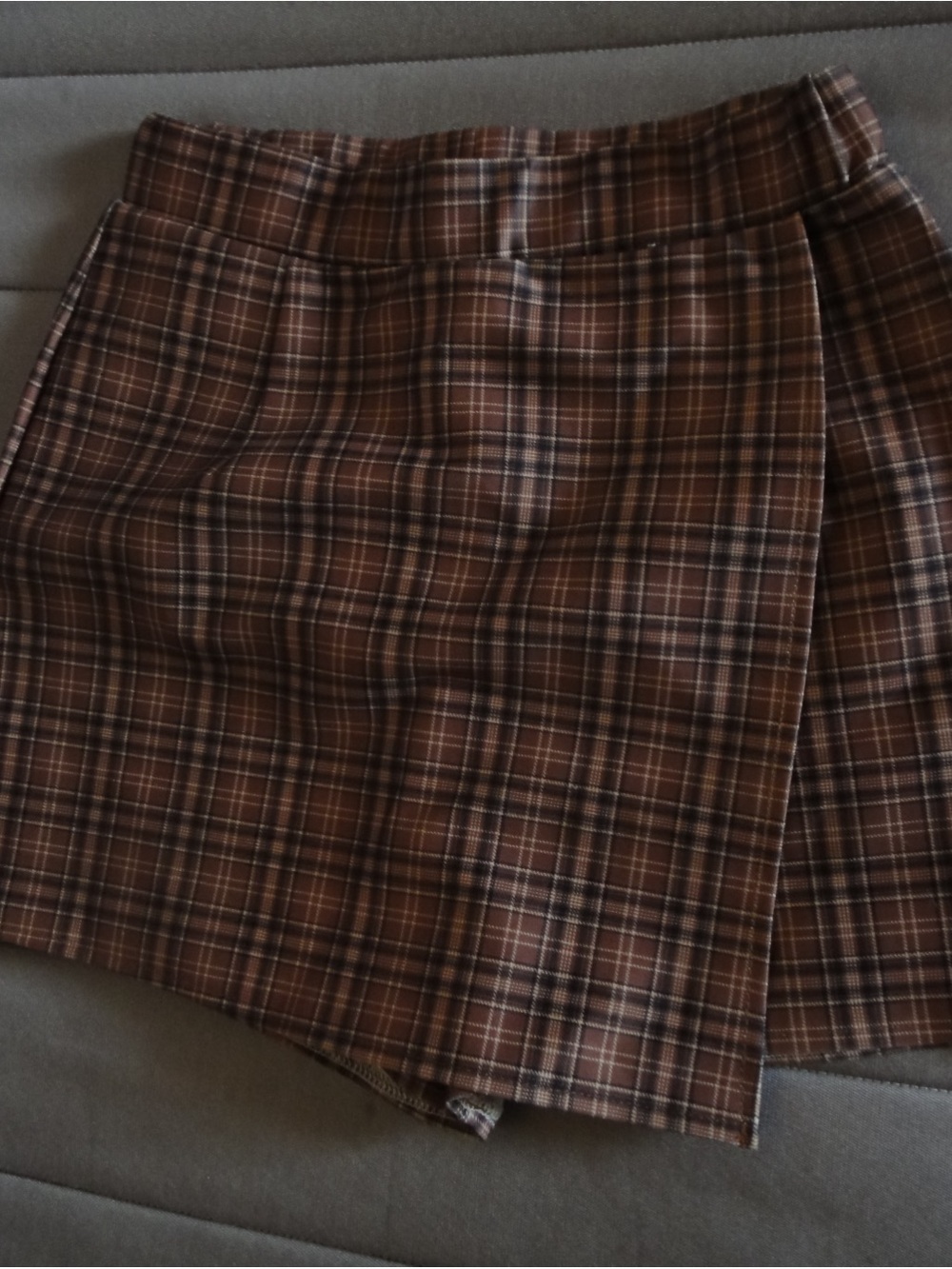 Plaid Brown Mini Skirt